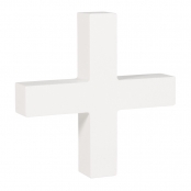 Symbole + ou x (plus ou multiplié) MDF Blanc 11 cm