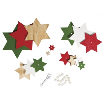 66050000 - 4006166220111 - Rayher - Sapin Étoiles de bois tons rouge/vert 11x16 cm - 3