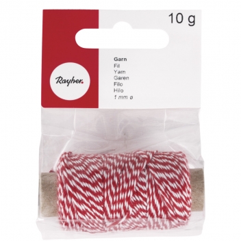 55517287 - 4006166395536 - Rayher - Ficelle bicolore Ø 1mm 35m Rouge