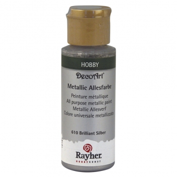 38001610 - 4006166956409 - DecoArt - Peinture acrylique Premium Argenté métallique 59 ml - 2
