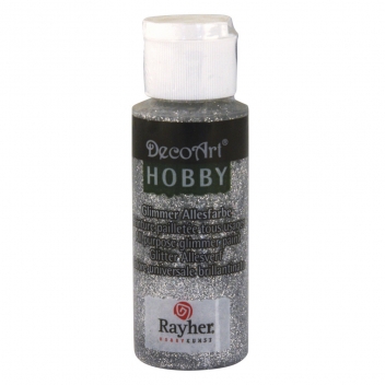 38005610 - 4006166984402 - DecoArt - Peinture acrylique Premium argenté pailleté 59 ml - 2