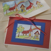 Tampon en bois Eglise Mariage 7x10cm