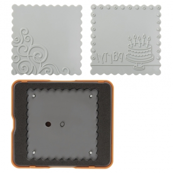 57879000 - 3359900000816 - Fiskars - Kit Medium Matrice Fuse Scalloped Square (matériaux épais) - 2