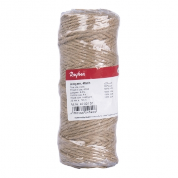 4200131 - 4006166049408 - Rayher - Fil de jute 4 plis Ø 3,5mm Nature Bobine 50m - 3