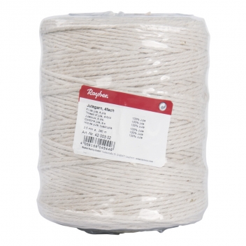 4200302 - 4006166049446 - Rayher - Fil de jute 4 plis Ø 3,5mm Blanc Bobine 280m - 3
