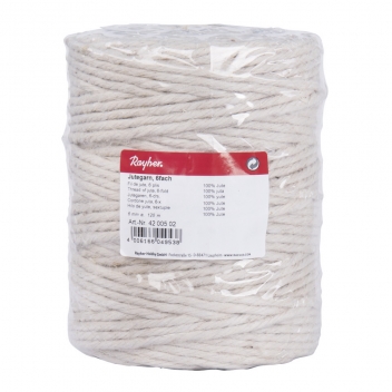 4200502 - 4006166049538 - Rayher - Fil de jute 6 plis Ø 6mm Blanc Bobine 120m - 3