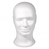 Tête en polystyrène Homme 30,5 cm