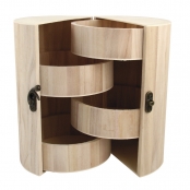 Boite à bijou en bois Ø 15 cm 4 compartiments