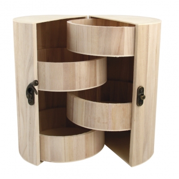 62407000 - 4006166142055 - Rayher - Boite à bijou en bois Ø 15 cm 4 compartiments - 3