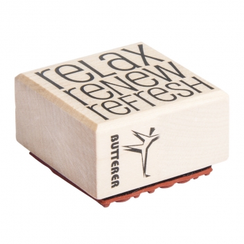 29050000 - 4006166282256 - Rayher - Tampon en bois Relax Renew Refresh 4x4cm