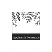 Tampon en bois Happiness is homemade 5x5cm