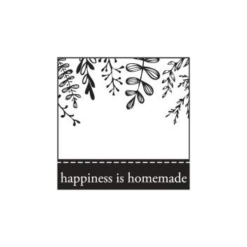 29051000 - 4006166282263 - Rayher - Tampon en bois Happiness is homemade 5x5cm - 2