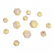 Perles en bois à facettes Jaune