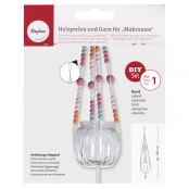 Kit perle bois et fil pour macramé Coloré