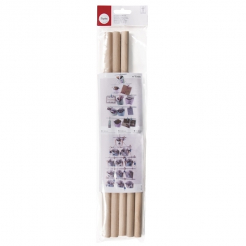 64024000 - 4006166416736 - Rayher - Baguette en bois naturel Ø 15mm 5 pièces