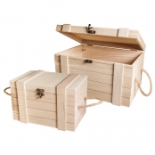 Petit coffre en bois 2 pièces de taille différente