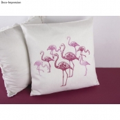 Pochoir autocollant spécial textile A5 Flamand Rose +spatule