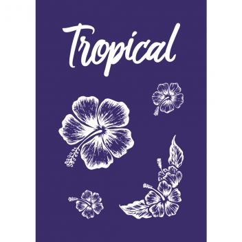 45087000 - 4006166448461 - Rayher - Pochoir autocollant spécial textile A5 Hibiscus + spatule - 3