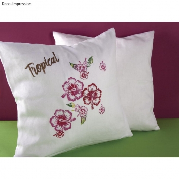 45087000 - 4006166448461 - Rayher - Pochoir autocollant spécial textile A5 Hibiscus + spatule - 2
