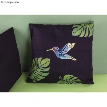 45088000 - 4006166448478 - Rayher - Pochoir autocollant spécial textile A4 Colibri + spatule - 2