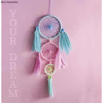 66048000 - 4006166413742 - Rayher - Kit DreamCatcher Attrape-rêves 14x41cm Couleurs pastel - 2
