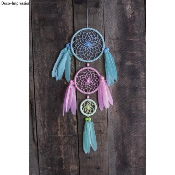 66048000 - 4006166413742 - Rayher - Kit DreamCatcher Attrape-rêves 14x41cm Couleurs pastel - 3