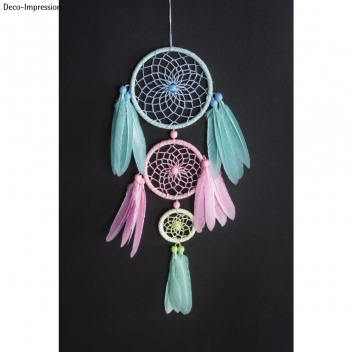 66048000 - 4006166413742 - Rayher - Kit DreamCatcher Attrape-rêves 14x41cm Couleurs pastel - 4