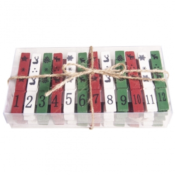66029000 - 4006166412981 - Rayher - Chiffres calendrier de l'avent en bois Pince à linge - 2