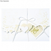 Cartes avec Coeurs Blanc 6 feuilles