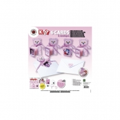 6 cartes faire part Rose Nounours et enveloppes
