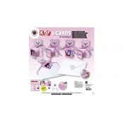 6 cartes faire part Rose Nounours et enveloppes