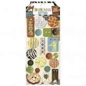 Boutons chipboard Safari 21 pièces