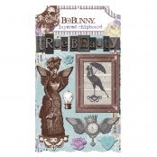 Die Cut Layered Chipboard Penny Emporium 8 pièces