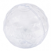 Boule plastique facettée en 2 parties Cristal ø8cm