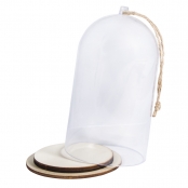 Cloche en plastique avec socle ø8cm x 13cm