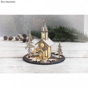 Kit en bois Eglise de Noel 37 pièces