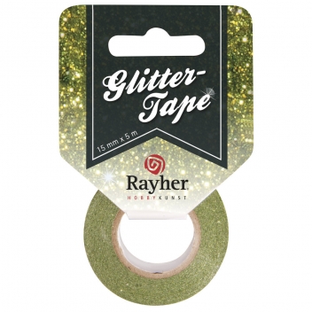 59925426 - 4006166468278 - Rayher - Ruban adhésif pailleté vert éternel 1,5 cm x 5m