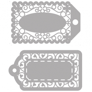 60673000 - 4006166477478 - Rayher - Matrice découpe Delicate Die Etiquette tag 2 pièces