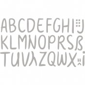 Pochoir d'embossage Alphabet Majuscule 2,4cm 29 pièces