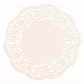 Napperon dentelé rond en papier crème ø11cm 40 pièces