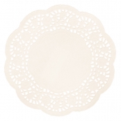 Napperon dentelé rond en papier crème ø16cm 20 pièces