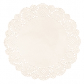 Napperon dentelé rond en papier crème ø21,5cm 15 pièces