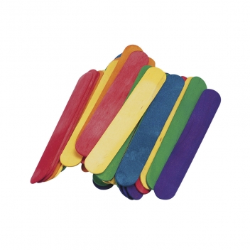 6121649 - 4006166544347 - Rayher - Batonnets plats en bois de couleur 15x20cm 36 pièces - 2