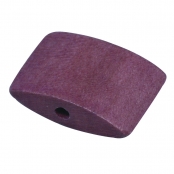 Perle bois Bayong Prune Coussin 1,8 x 2,3 cm