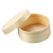 Boite ronde Ø 16 x 6,5 cm Bois Copeau