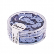 Sequins Bleu moyen Ø 6 mm Bombés Boite 6 g Lavable