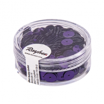3931339 - 4006166726651 - Rayher - Sequins Lilas foncé Ø6 mm Bombés 6 g Lavable