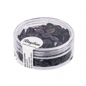 Sequins Noir Ø 6 mm Bombés Boite 6 g Lavable