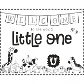 Tampon en bois Welcome Little one 10x8cm