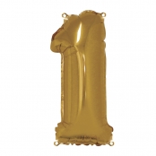 Ballon en aluminium Chiffre 1 Or 40cm